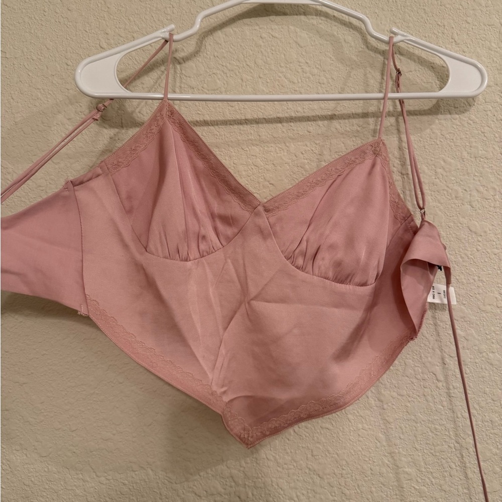Pink bandana tie top